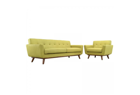 China Sofás seccionales de descanso del estilo de los mediados de siglo, sofá amarillo moderno del Recliner de la tela proveedor