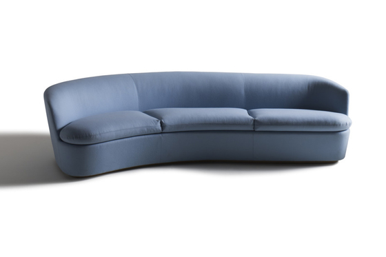 China Piernas de cuero curvadas sala de estar Cuatom del metal de los asientos del sofá 3 con espuma de alta densidad proveedor