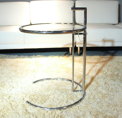 China Altura ajustable simple inoxidable del marco de acero de las mesas laterales de cristal grises de Eileen proveedor