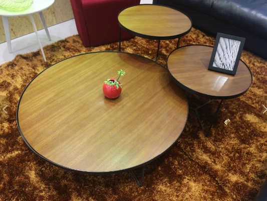 China Color de alta densidad redondo de la nuez de la mesa de centro de madera moderna del pasillo de la afición del té proveedor