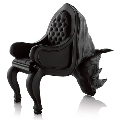 China Negro animal comercial de la forma de los muebles caseros de la silla/del sofá del rinoceronte de la fibra de vidrio proveedor