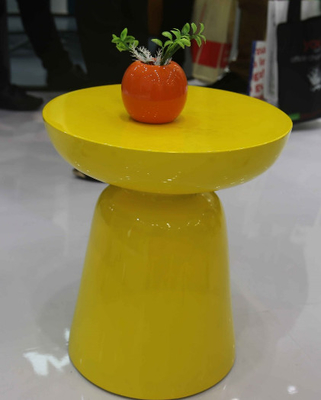China Pequeño SGS adaptable interior de Arcylic de la mesa de centro redonda amarilla del metal proveedor