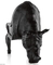 Negro animal comercial de la forma de los muebles caseros de la silla/del sofá del rinoceronte de la fibra de vidrio proveedor