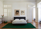 Cama moderna tapizada tela del marco, cama del tamaño del doble del uso del dormitorio de madera de roble proveedor